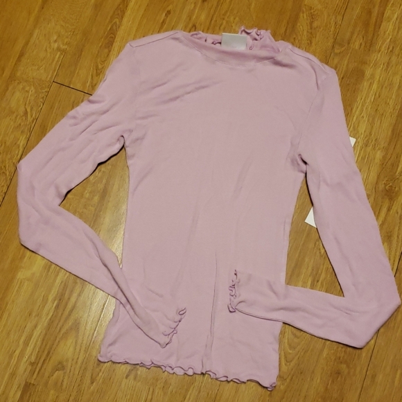 Abound Tops - NWT baby pink ribbed mock neck top XXS
